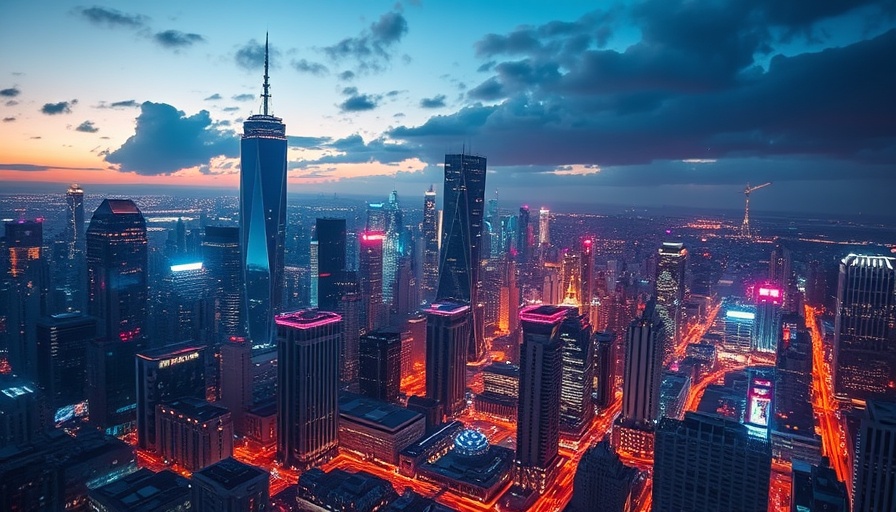 Futuristic cityscape representing insurtech expansion in Minnesota
