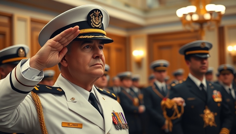 Adm. Daryl Caudle saluting as Chief of Naval Operations ceremony