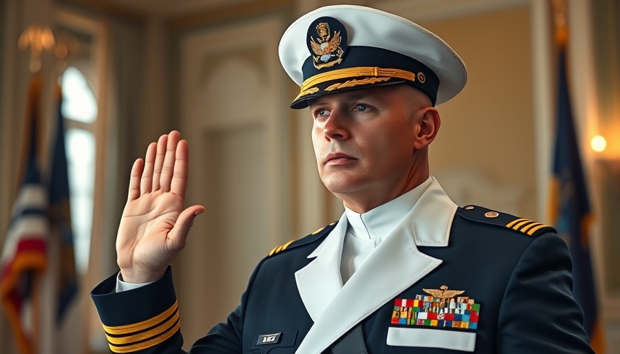 Chief of Naval Operations taking an oath in ceremonial setting.