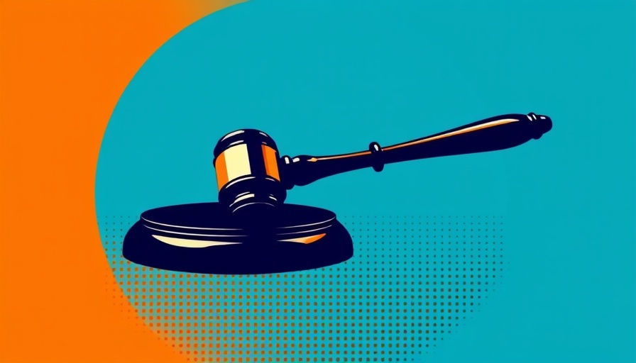 Graphic of a gavel depicting Google Antitrust Ruling impact.
