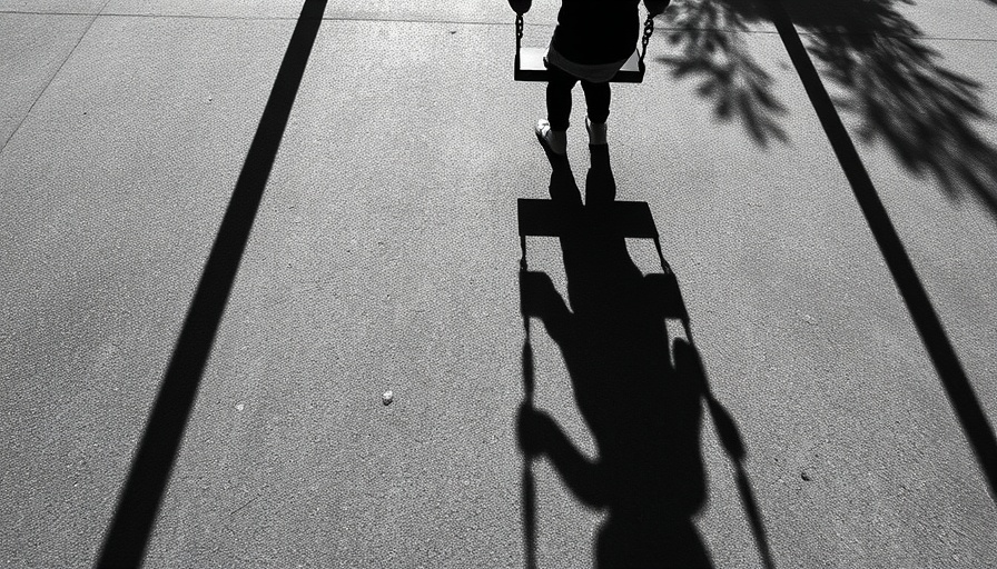Silhouette of child on swing reflecting America's gun crisis
