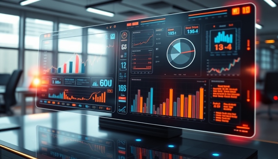 Futuristic dashboard illustrating asset management trends 2025 in modern office.