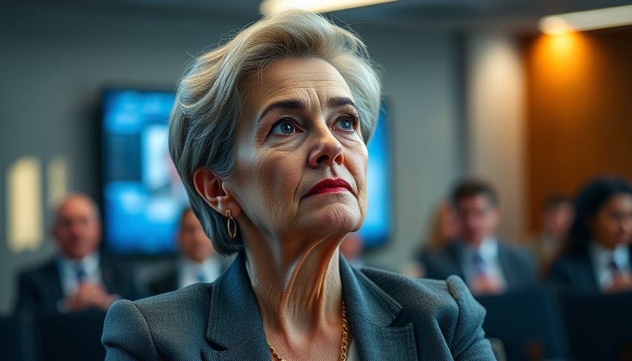 Focused older woman in a formal setting discussing vaccine guidance