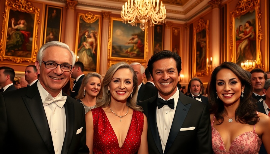 Trump UK state banquet technology leaders in formal attire.