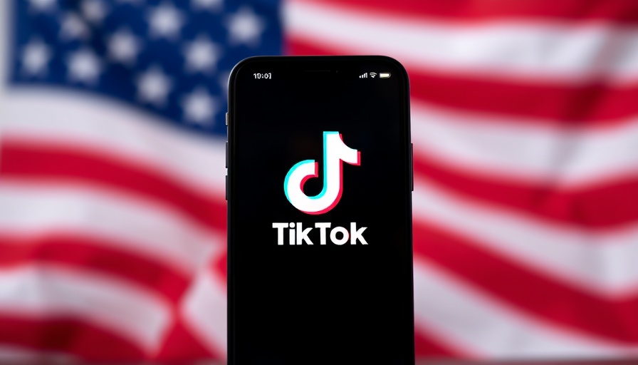 TikTok logo on phone with American flag, symbolizing TikTok investment deal.