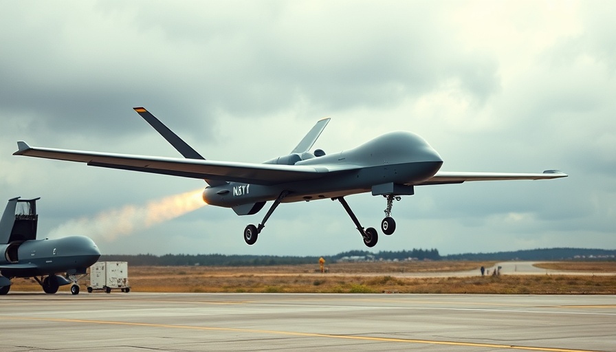 Navy BQM-177A drone launching into overcast sky, dynamic scene.