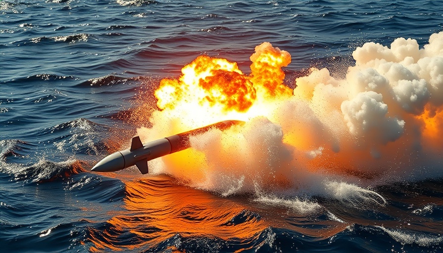 Trident II D5 missile launch from ocean, dramatic splash