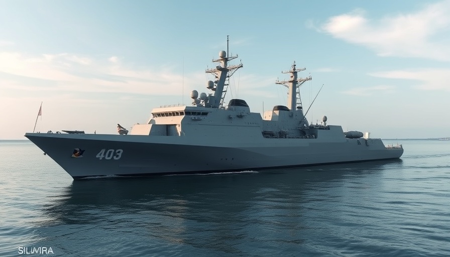 Greece FREMM frigates anchored in port background scenic.