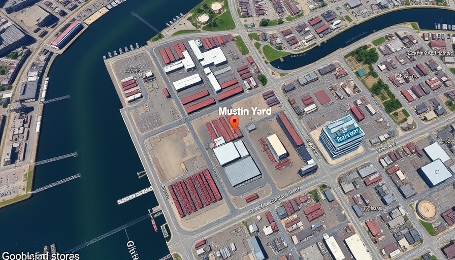 PhilaPort Mustin Yard Acquisition area aerial view with landmarks highlighted