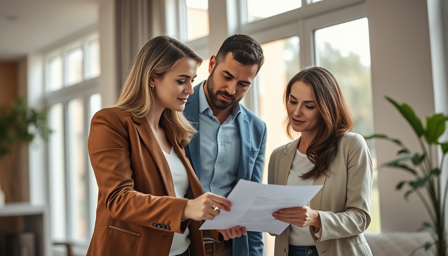 Real estate agent with couple discussing who pays for closing costs.