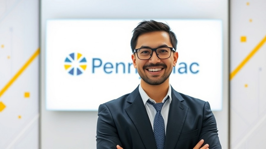Corporate professional with PennyMac logo, symbolizing Q3 profit surge.