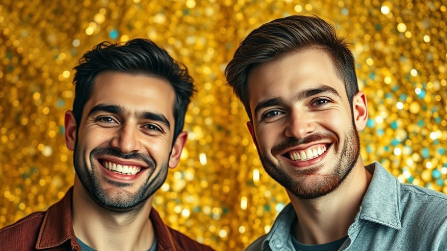 The Altman Advantage Coaching Program, two men against glitter backdrop.