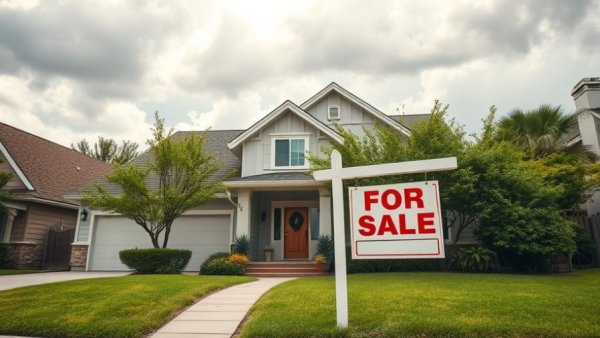 Charming suburban house for sale with clouds. Home Sale Tax Timeline.