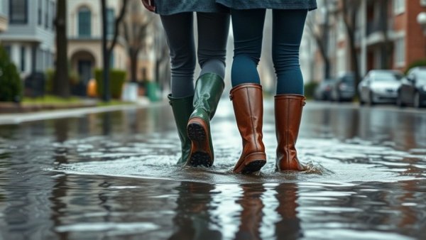 Washington State Floods Resources: people walking through floodwaters.