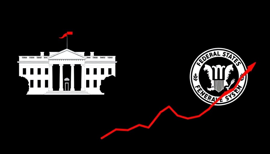 White House vs Fed mortgage rates illustrated by rising red line and symbols.