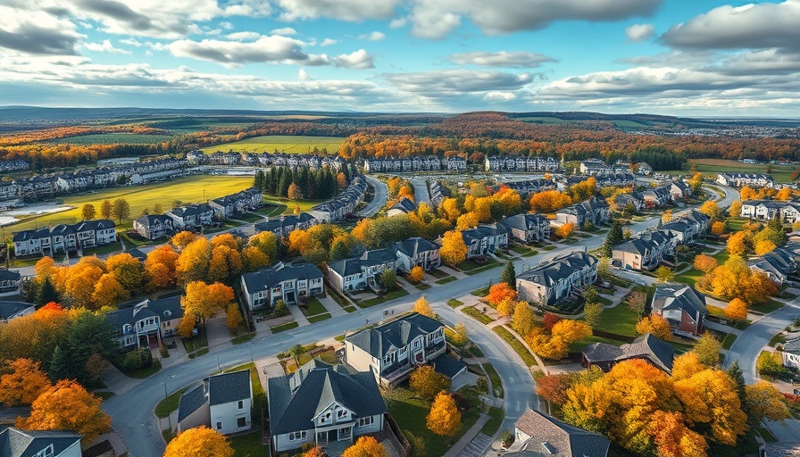 Aerial view of a Planned Unit Development with greenery.