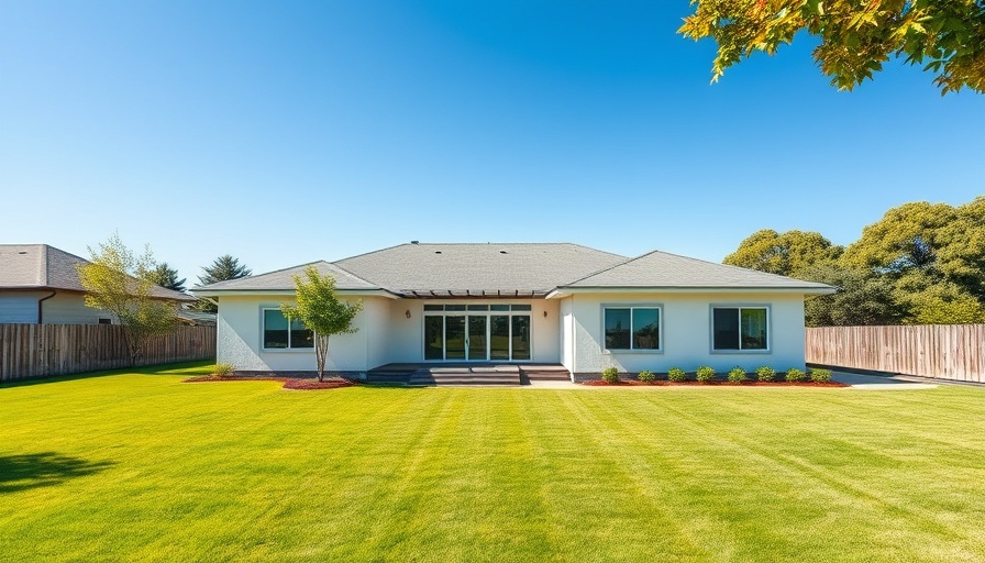 Modern house with lawn perfect for attending open house without agent