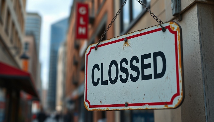 Closed sign impacts HECM field office closures in urban setting.