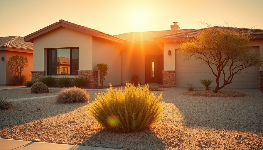 Modern house exterior with desert landscaping in warm sunlight, who pays for home inspections.