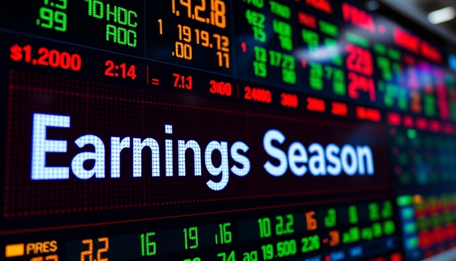 Reverse Mortgage Market Insights with stock market display showing earnings season.