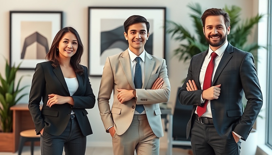 HomeServices leadership changes depicted with three professionals in an office.