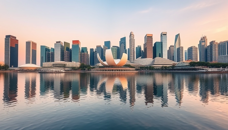 Singapore skyline at sunrise, Keller Williams expansion focus.