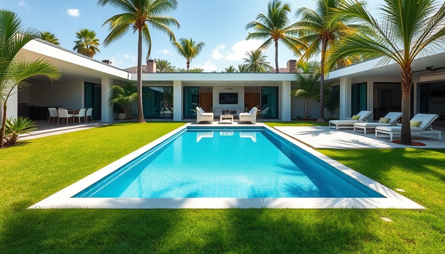 Backyard with pool and palm trees suggesting home value increase.