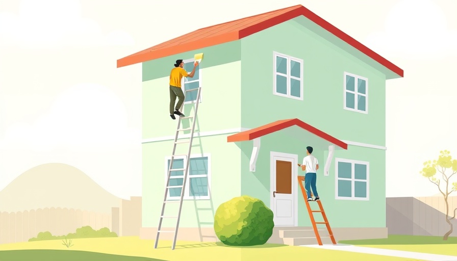 Cartoon of house painting for home improvements.