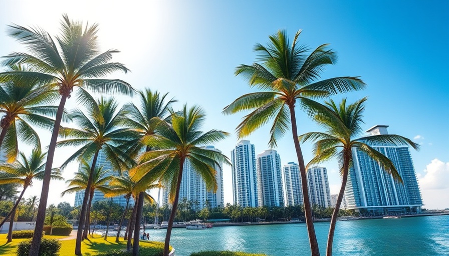 Tropical Miami skyline and waterfront, highlighting Florida condo financing guidelines.