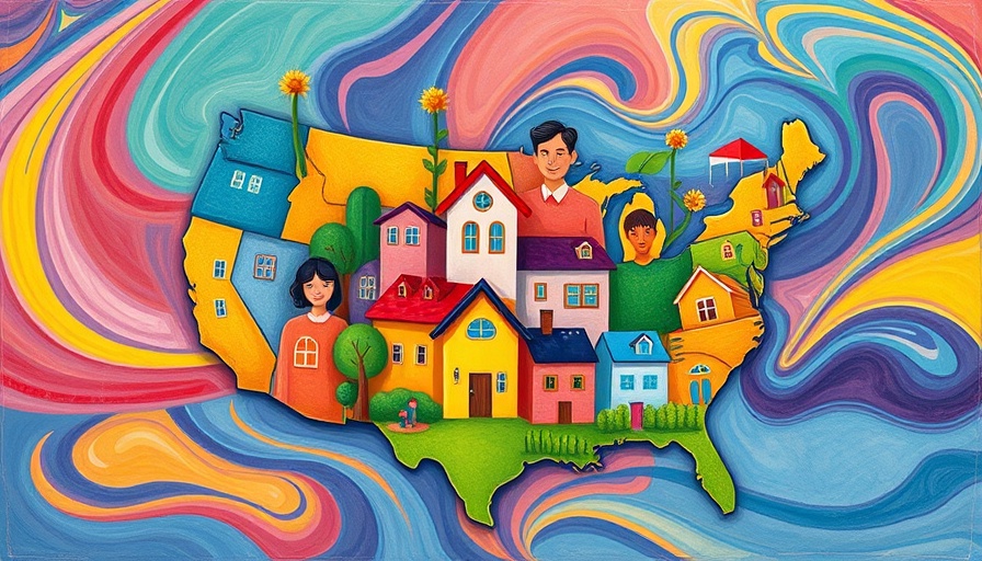 Abstract illustration of affordable housing in the USA.
