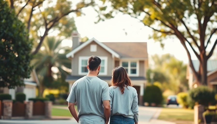 Young couple admiring home amidst rising mortgage rates