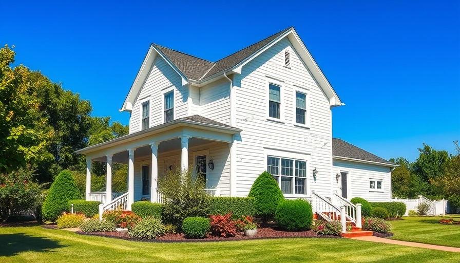 Newest home listing in St. Louis: two-story white house with garden.
