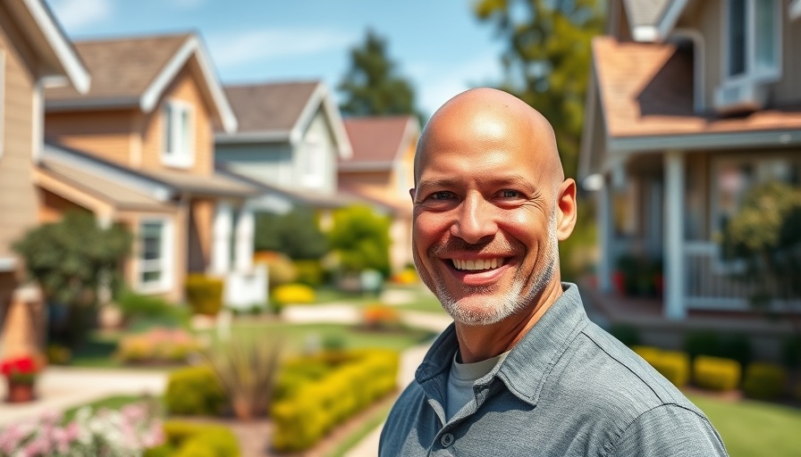 Confident man in suburban neighborhood, exemplifying the 7 C's of successful real estate agents.