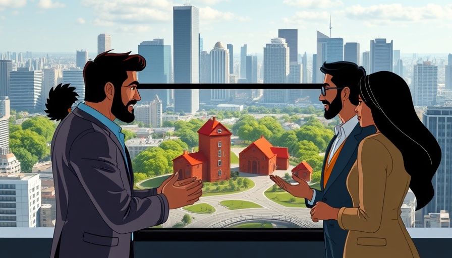 Texas real estate team discussing final offer in urban setting.
