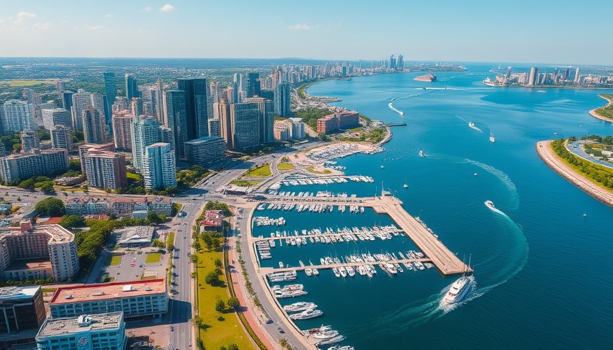 Aerial view of Detroit with marina on a sunny day, new listings in Detroit