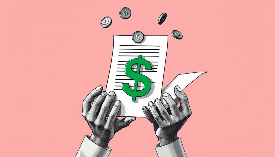 Surrealistic hands and coins illustrating a refinance wave.