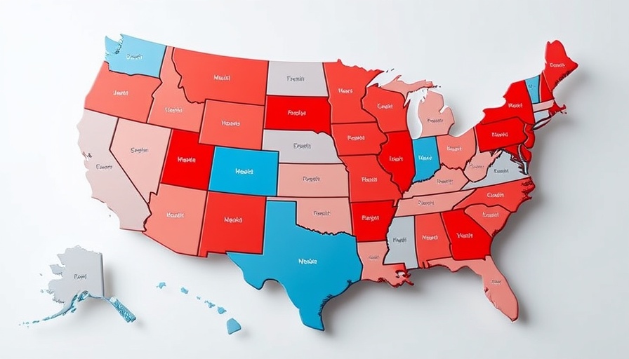Color-coded US map of real estate market trends 2024.