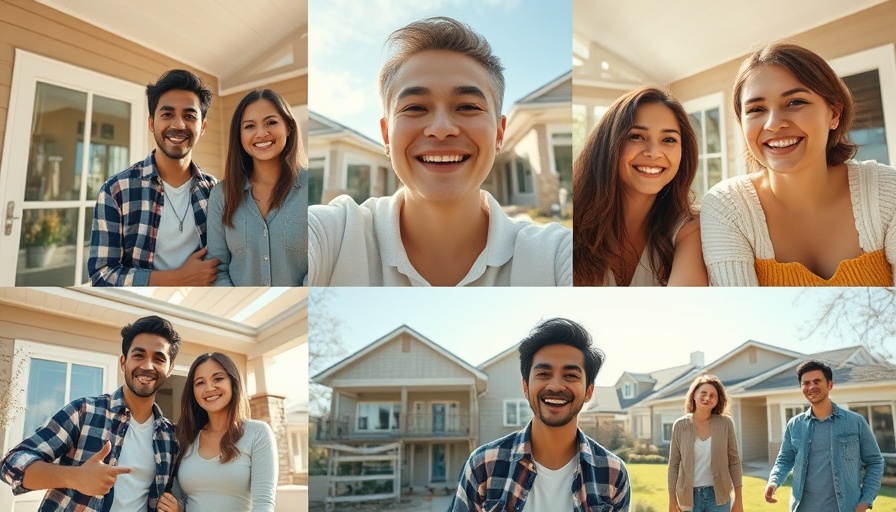 Dynamic TikTok home tour collage with suburban setting.