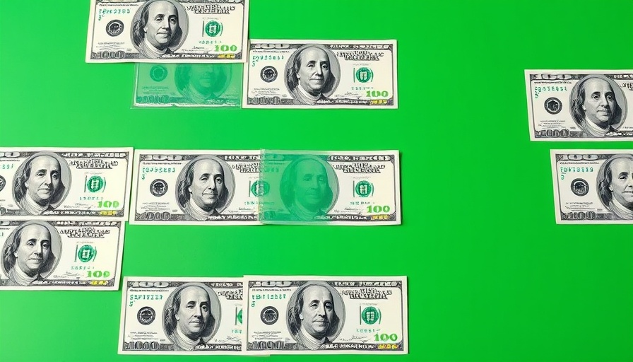 Hundred-dollar bills on green surface, symbolizing budget.