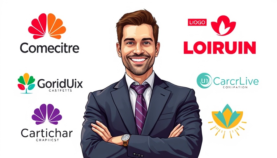 Modern real estate news graphic with company logos and professional.