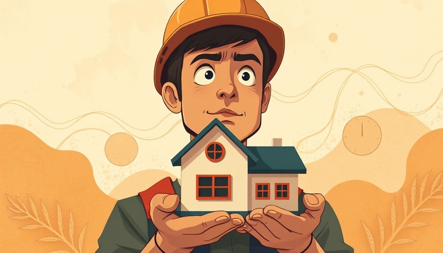 Stylized illustration of labor market trends 2025, worker and clock.