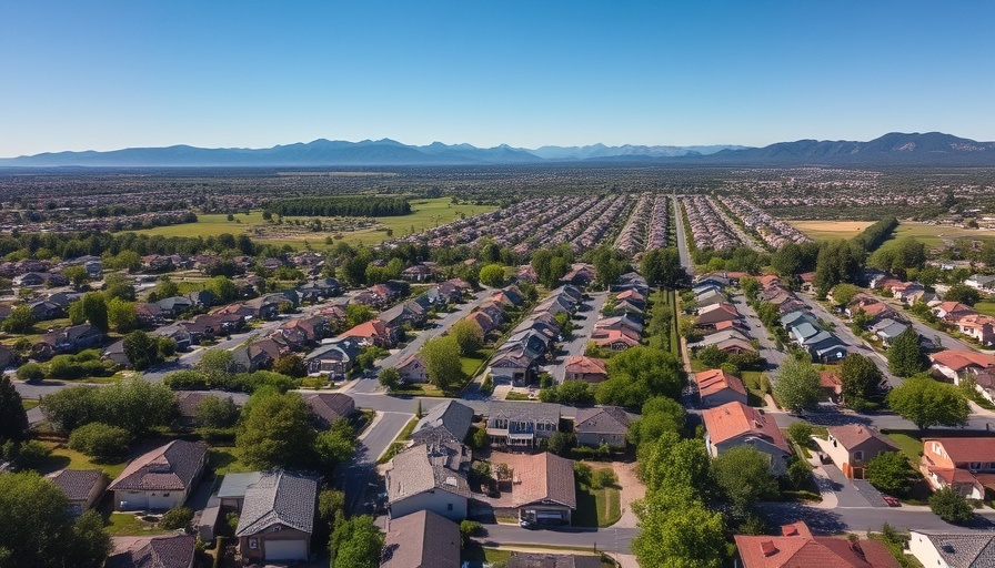 Aerial view of suburban housing showing potential growth slowdown.