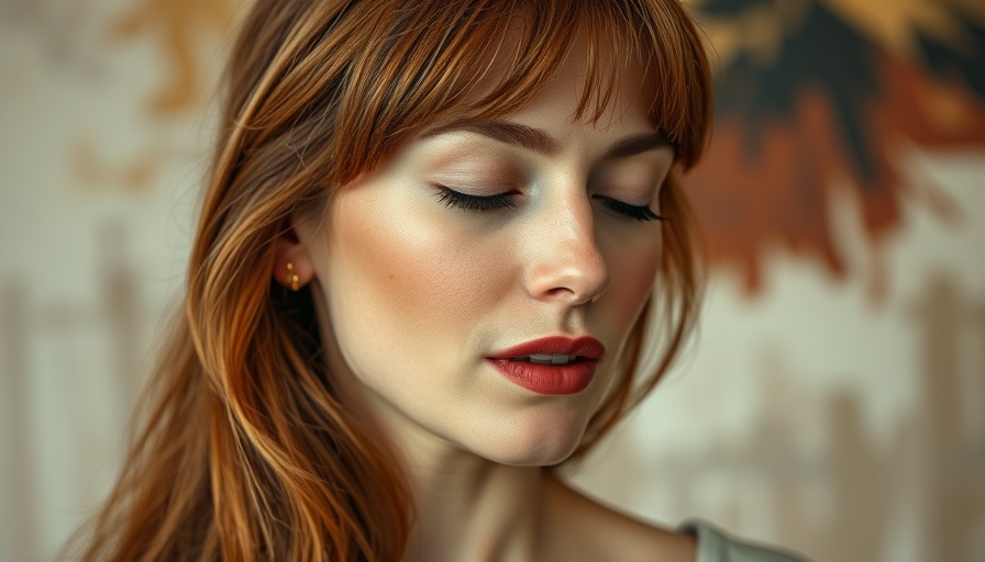 Thoughtful woman discussing perimenopause with an abstract art background.