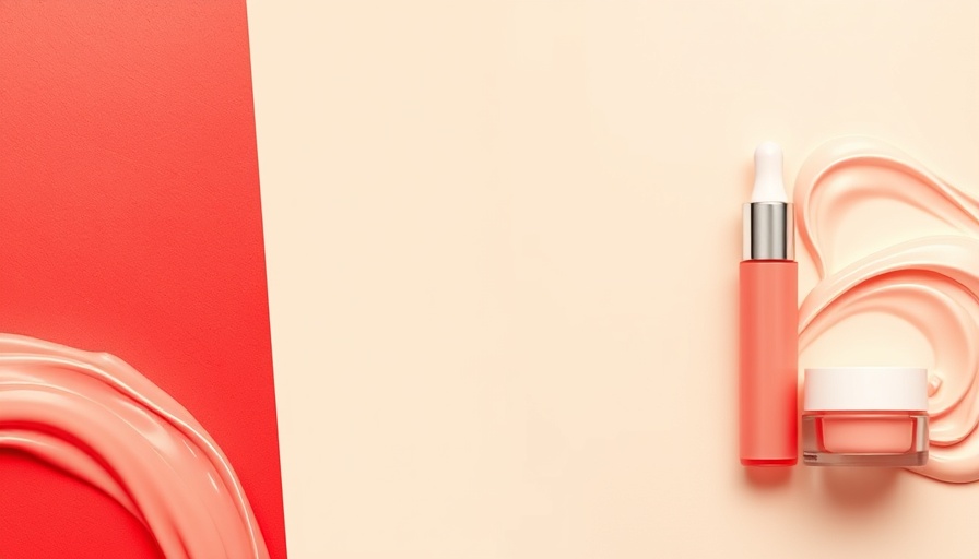 Aesthetic skincare innovations September 2025: bold red design with textures.