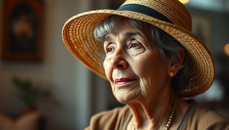 Elderly woman discussing self-hypnosis and stress relief therapy, calm setting.