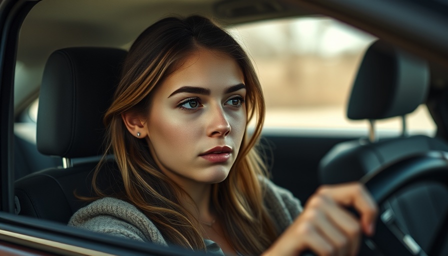 Treatment options for post-inflammatory erythema discussed by a woman in a car.