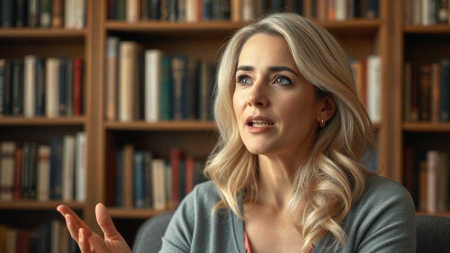 Woman discussing uncovering limiting beliefs in a cozy setting.