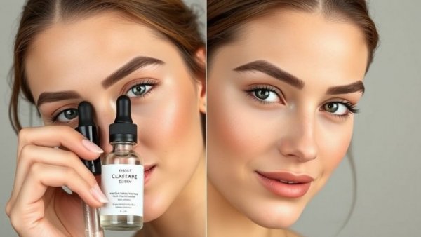 Brow serums Gig Harbor: Woman shows serum results.