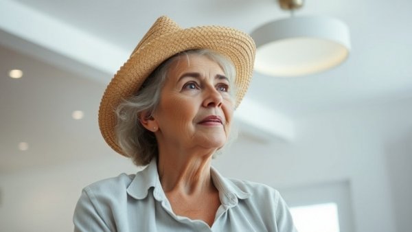 Senior woman in straw hat discussing true freedom at home in Gig Harbor.