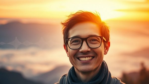 Guided meditation for forgiveness with serene background and portrait.